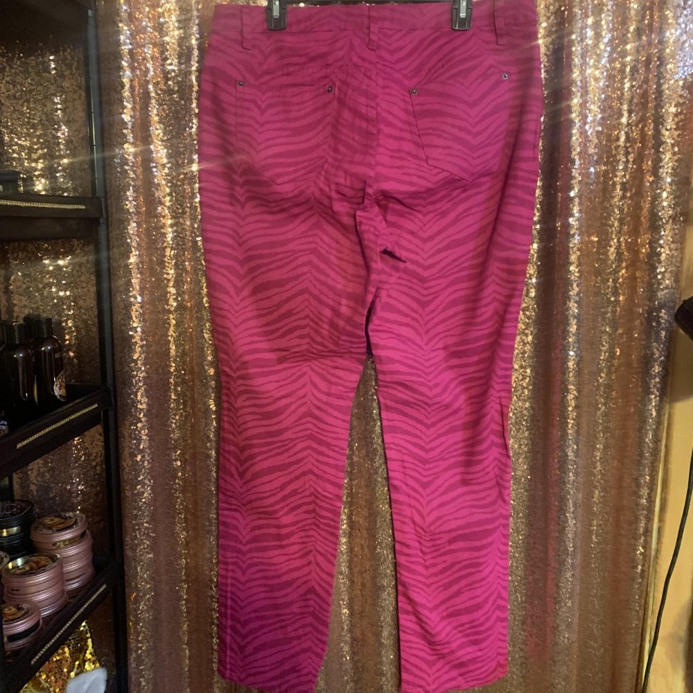 Ashley Stewart Pink Zebra Print Stretch Jeans – Plus Size - Picture 5 of 5